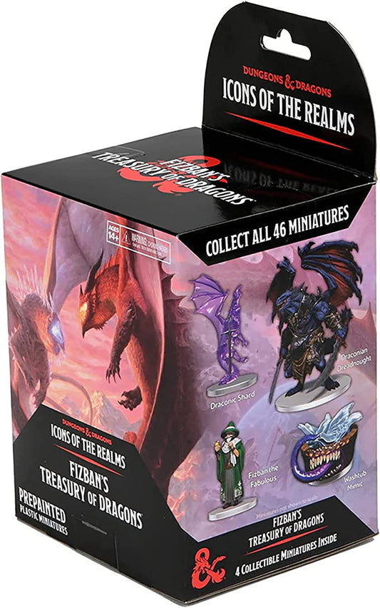 D&D Icons of The Realms: Fizban's Treasury of Dragons - Booster (Set22) - Contains 4 Miniatures, Pre-Painted, Pre-Assembled, Dungeons & Dragons
