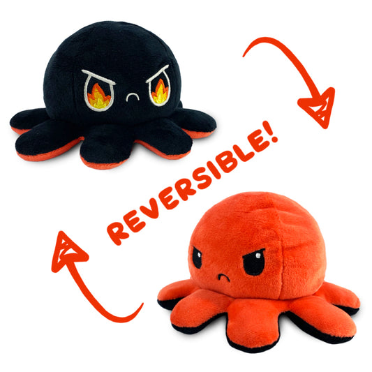 REVERSIBLE OCTOPUS PLUSHIE  [Angry + RAGE] [Red + Black]